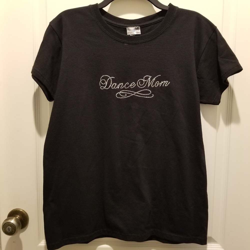 NWT "Dance Mom" Black T-shirt w Rhinestones